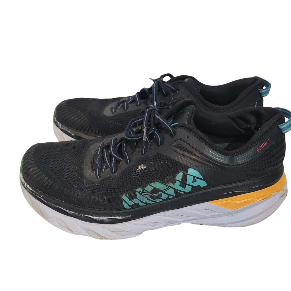 Hoka‎ Size Men's 10.5 Hoka One One Bondi 7 Black Atlantis Running Shoes